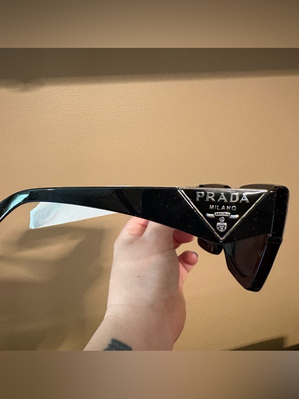 Prada Black Gloss Triangle Logo Sunglasses - Picture 3 of 9
